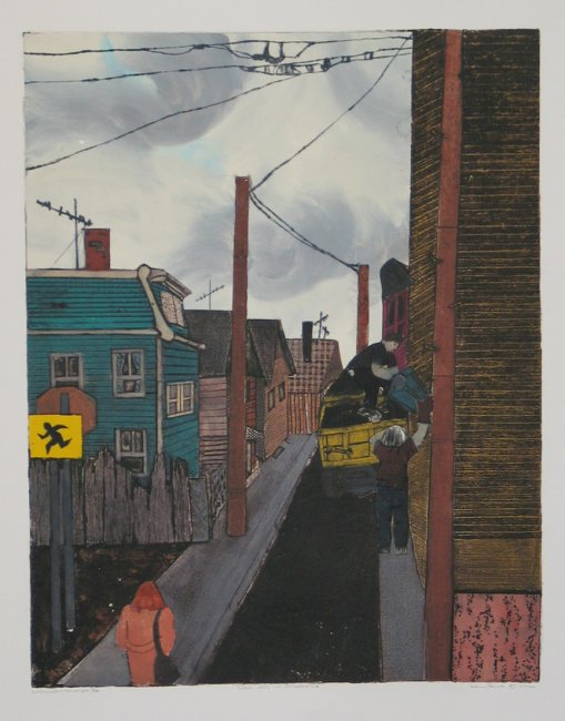 trash day in sommerville art print